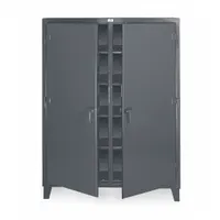 STRONG HOLD Storage Cabinet: 60 in x 24 in x 78 in, 8 Adj Shelves, 2 Doors, Legs, Dark Gray, Swing (MPN 56-DS-248)