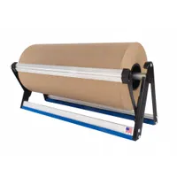 This mounted, horizontal single-roll paper dispenser accommodates 18-inch wide rolls and has a 24-inch overall width. It features an Easy Load System and a robust industrial design. Suitable for counter mounting in packaging and shipping workstations where paper is dispensed for protective wrapping