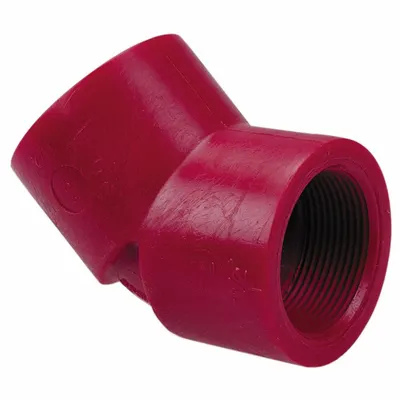 NIBCO Pipe Elbow: 45° Elbow, Polyvinylidene, 2 in x 2 in Fitting Pipe Size - UV-Resistant Schedule 80 Pipe Fittings
