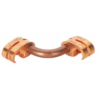 Grounding Connector: 1/2 in to 5/8 in Rod/#3 to #4 Rebar, 2 Grounding Wires, Copper (MPN GCC6X6250-1/0)