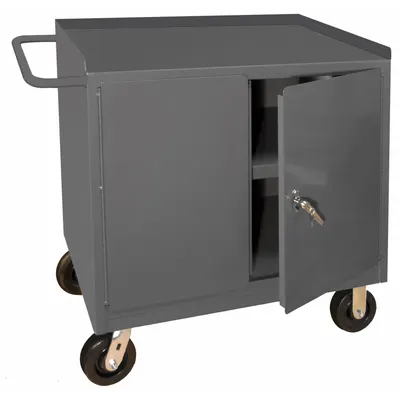 DURHAM MFG Mobile Cabinet Workbench: 42 in x 24 in, Steel, 1,200 lb Overall Load Capacity - Mobile Cabinet Benches with Shelves