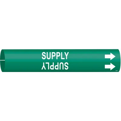 BRADY Supply Snap-On Pipe Marker - Supply Snap-On Pipe Markers