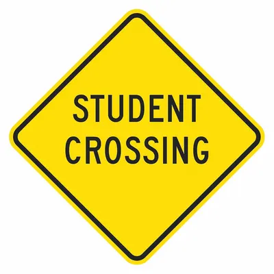 LYLE Traffic Sign: 12 in x 12 in Nominal Sign Size (W x H), Aluminum, Yellow - School Crossing Signs