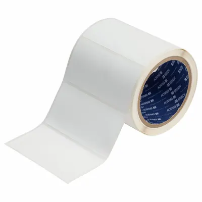 BRADY Pre-Cut Label Stock Roll: 2 in x 4 in, Acrylic, Permanent Adhesive, 550 Labels - Brady Inkjet Precut Label Rolls