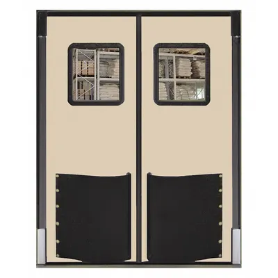 CHASE Swinging Door: Polyethylene, 2 Doors, Beige, 6 ft Door Wd, 8 ft Door Ht - Insulated Swinging Doors
