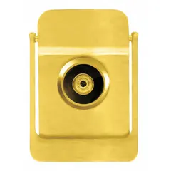 This combination unit serves as a traditional door knocker and a 190° wide-angle viewer, allowing you to see visitors without opening the door. It is designed for through-door installation on residential and light commercial entry doors. The brass construction offers a classic finish.