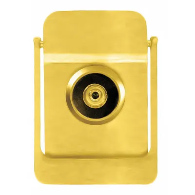 ROCKWOOD Door Knocker with Viewer: 190° Viewing Angle, Brass (MPN 614V.3) - Combination Door Knockers/Viewers