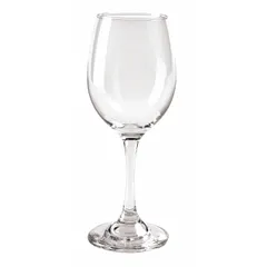 This ITI Grand Vino white wine glass has an 11 fl oz capacity and is made of clear glass. It stands 7 7/8 inches tall. Suitable for serving white wine in hospitality, restaurant, and bar settings.