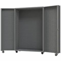 Heavy-duty mobile bin cabinet with deep box configuration, measuring 48 1/4 x 26 x 76 1/4 inches. Features 0 shelves and 0 bins, providing open storage space for tools, parts, and equipment. Suitable for workshops, warehouses, and maintenance facilities requiring secure, mobile organization.