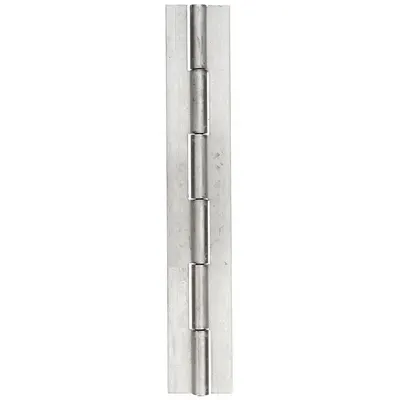 OEM Piano Hinge: Stainless Steel, 96 in Leaf Ht, 1 in Leaf Wd - Full Surface-Mount Piano Hinges