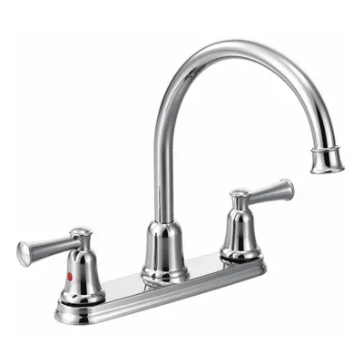 CFG Gooseneck Kitchen Faucet: Capstone, Brass, Widespread, Deck, 3 Mounting Holes - Centerset Kitchen Faucets