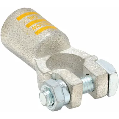 WESTWARD Battery Terminal: Straight, Crimp, 4/0 ga, Yellow Color, Positive, Copper - Straight Alignment