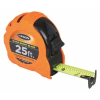 KESON Tape Measure: Nonmagnetic Double Hook Tip, 25 ft, Plastic with Rubberized Grip, Black (MPN PG181025UB)