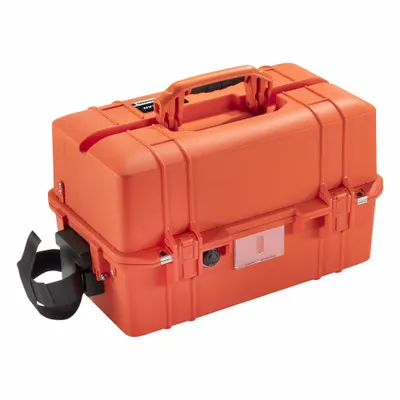PELICAN Protective Case: Orange, Stationary, 13.3 lb Wt - Lightweight Suitcase-Style Cases