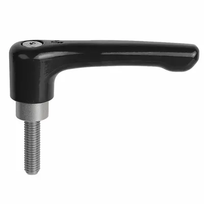 KIPP Straight Teardrop-Style Adjustable Handle with Threaded Stud - Straight Teardrop-Style Adjustable Handles with Threaded Stud