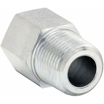 PARKER Metal Pipe Straight: Straight, Steel, 3/8 in x 1/4 in - Hydraulic Threaded Extreme-Pressure Pipe Fittings