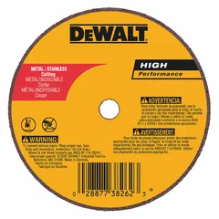 General-purpose Type 1 cut-off wheel for cutting carbon and stainless steel. Features aluminum oxide abrasive with 36 grit. Dimensions: 3" diameter, 0.035" thickness, 1/4" arbor hole. Suitable for portable angle grinders in metal fabrication, maintenance, and repair tasks.