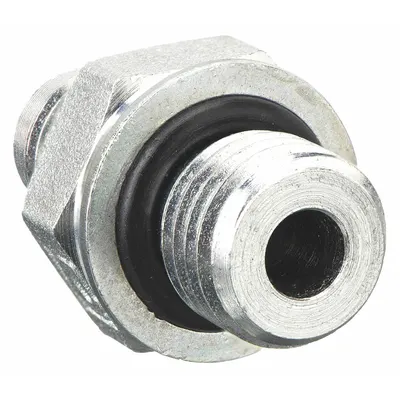 ADAPTALL Hydraulic Hose Adapter: 1/2 in x 16 mm Fitting Size, Male x Male, Metric x JIC - NPTF-to-NPTF Steel Hydraulic Hose Adapters
