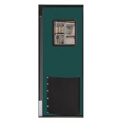 CHASE Swinging Door: Polyethylene, 1 Doors, Green, 3 ft Door Wd, 8 ft Door Ht - Washdown Swinging Doors