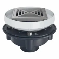 ZURN Floor Drain: 8 1/4 in Overall Dia, 5 in Grate Size, 4 in Nominal Pipe Size, Solvent Weld, ABS (MPN EZ1-AB3-ST-SS)
