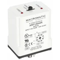 This plug-in alternating relay features an octal base and SPDT contacts, rated 10 A at 240 V AC and 10 A at 24 V DC. It is used in industrial control systems to alternate operation between two loads, such as pumps or compressors, equalizing run time and reducing wear on a single device