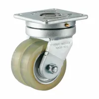 FOOT MASTER Plate Caster: Swivel, Polyurethane, 100 mm Wheel Dia, 30 mm Wheel Wd, 150 mm Mounting Ht (MPN GAGD-100ASF-HUD)
