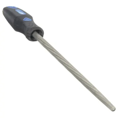WESTWARD Machinists File: Round, Double-Cut, Safe Edge Cut, Bastard Cut, 6 in Lg without Tang - Double-Cut Round Files