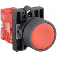 DAYTON Flush Push Button Operator: Non-Illuminated, Flush Profile, Non-Metallic, 22 mm, 1NC
