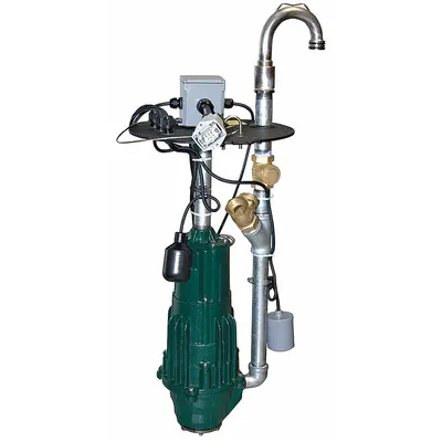 ZOELLER Grinder Pump System: 1 hp, 230V AC, 15.2 gpm @ 10' of Head, 150 ft Max. Head - Sewage Grinder Pump Retrofit Systems