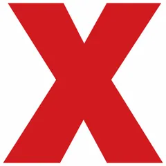 Red X marker sign made of 0.004 in thick vinyl with adhesive mounting. Nominal sign size is 6 in x 6 in. Not retroreflective. Supplied in a 20-pack. Used to mark hazards or restricted areas on walls, machinery, or equipment.