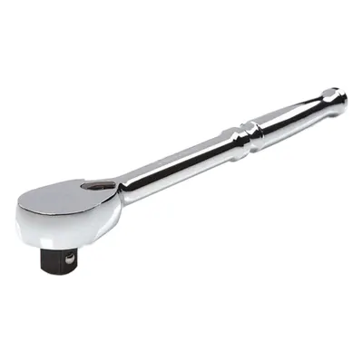 TEKTON Hand Ratchet: Pear, Reversible, 10 1/2 in Overall Lg, Polished, 4° Min Arc Swing - Standard-Head Ratchets