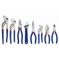 Plier and Wrench Set: 8 Pliers, Std Cushion Grip, Manual, Pouch, 6 - 9 Pliers Range