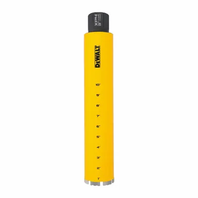 DEWALT Core Bit: 3 in Core Dia, 14 in Max Drilling Dp, 31 in Overall Lg - Diamond-Tipped Core Bits for Wet Coring