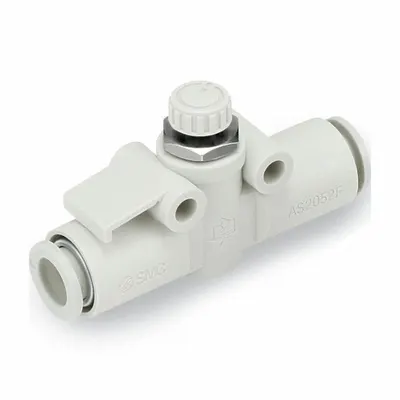 SMC Speed Control Valve: In-Line Fitting, Hex Screw, 1/8 in Valve Body Size - In-Line Speed Control Valves