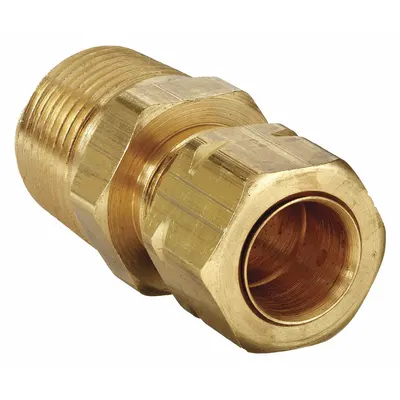 PARKER Self-Aligning Brass Compression Fitting, 1/8 in OD x 1/8 in MNPT, 25 PK - Self-Aligning Brass Compression Fittings
