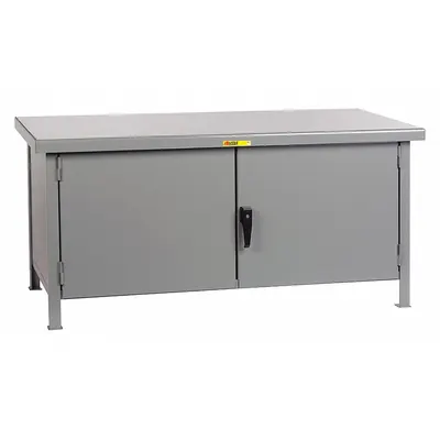 LITTLE GIANT Single-Compartment Cabinet Bench, 72 in x 30 in, Gray, WWC-3072 - Single-Compartment Cabinet Benches