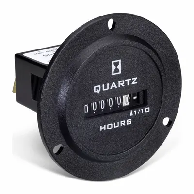 TRUMETER Hour Meter: Hour Meters, Front Panel Mounting, Analog, 10 V DC – 80 V DC