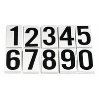 Number Label Set: 3 1/2 in Character Ht, Indoor/Outdoor, Non-Reflective, Black, 0 to 9, 500 Pieces (MPN 612)