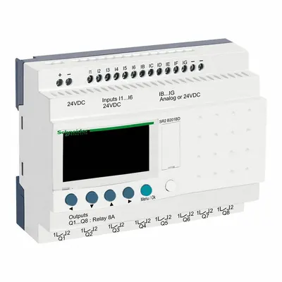SCHNEIDER Compact Smart Relay: (12) Resistive, (8) Relay - Schneider Zelio Series Smart Relays
