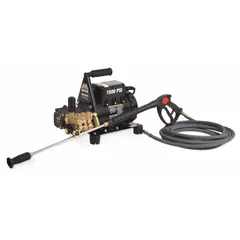 This cold water pressure washer operates on 120 V single-phase power, delivering 1,500 psi at 2.1 gpm with a 2 hp motor. It features a direct pump drive and is designed for cold water intake only. Suitable for light-duty cleaning tasks such as washing vehicles, equipment, and outdoor surfaces.