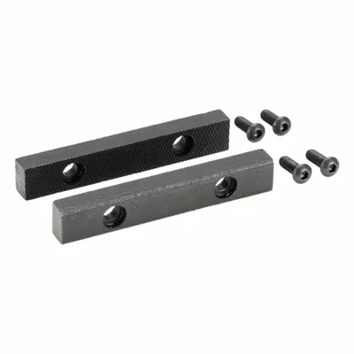 WILTON Replacement Jaw Inserts: Steel, For 4 1/2 in Vise Jaw Wd, (4) Screws - Screw-In Vise Jaw Caps