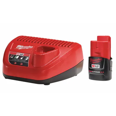 MILWAUKEE M12 2 Ah Battery and Charger Kit, 12V DC - Milwaukee Cordless Tool Batteries