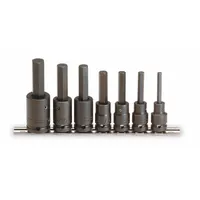 PROTO Impact Socket Bit Set: SAE, 1/2 in Drive Size, 7 Pieces, Fixed Insert, Hex Tip (MPN J74152)