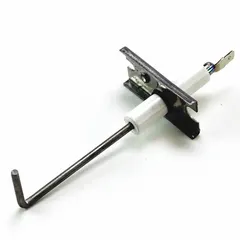 This flame sensor detects the presence of a flame in gas-fired heating equipment. It is used as a direct replacement part in compatible Lennox gas furnaces and boilers. The sensor ensures the gas valve remains open only when a flame is present, preventing unburned gas accumulation.