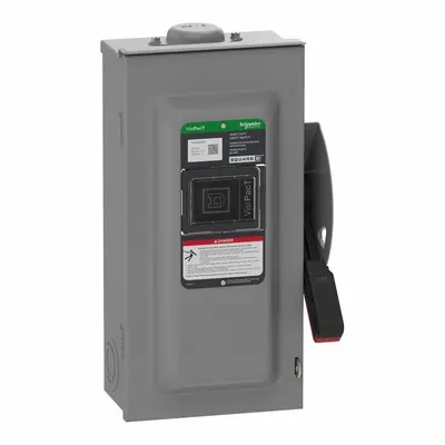 SCHNEIDER Safety Switch: Non-Fusible, 60 A, Three Phase, 600V AC/DC - Non-Fusible Safety Switches