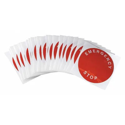 BRADY Legend Plate Label: 30 mm Panel Mounting Size, Round, 2 3/8 in Overall Dia - Labels for Push-Button Legends