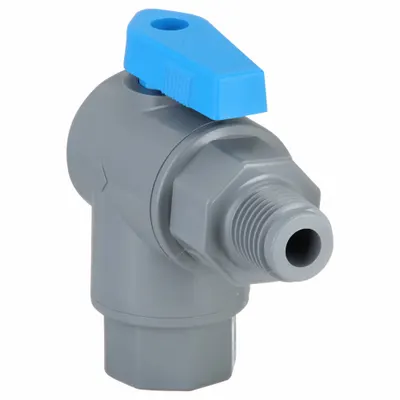 OEM APPROVED VENDOR 1/4 in PVC Angle Full Port Ball Valve, MNPT x FNPT - PVC Ball Valves