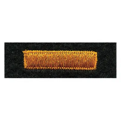 HEROS PRIDE Embroidered Patch: Bar, 1 in x 1/4 in, Black/Gold, Felt/Plastic, Sew-On - Embroidered Insignia