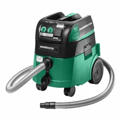 This METABO HPT vacuum features a 9-gallon plastic tank for wet/dry pickup. It includes an 11 ft hose with a 1 1/2 in diameter. Suitable for collecting dry debris and liquid spills in industrial environments such as workshops, construction sites, and manufacturing facilities.