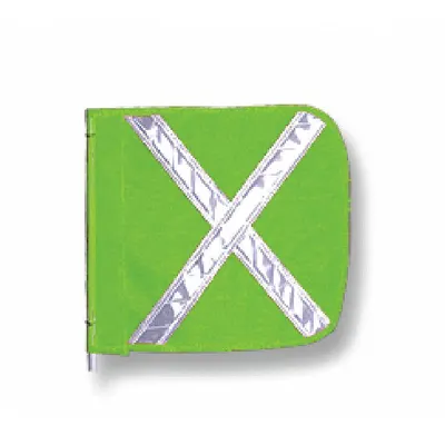 CHECKERS Warning Whip Flag Reflexite X: Green, White, 11 in Flag Ht, 12 in Flag Wd - Warning Whip Replacement Flags